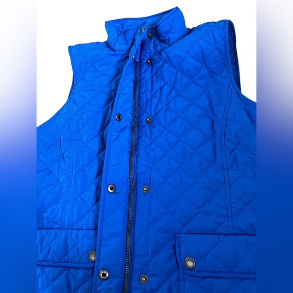 Talbots Diamond Quilted Button/Zip Up Vest Blue Size Small - Picture 6 of 6